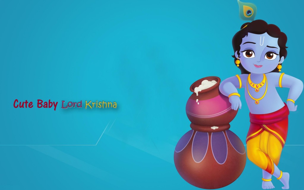 Cute Baby Lord Krishna wallpaper HD on Janamashatami