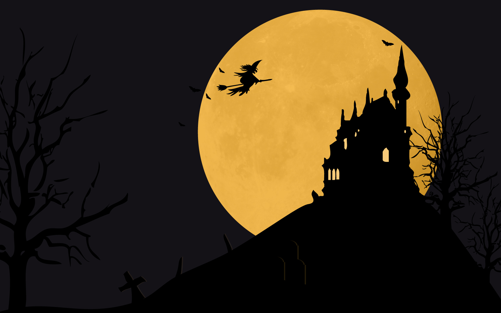 Midnight Moon Halloween HD wallpapers