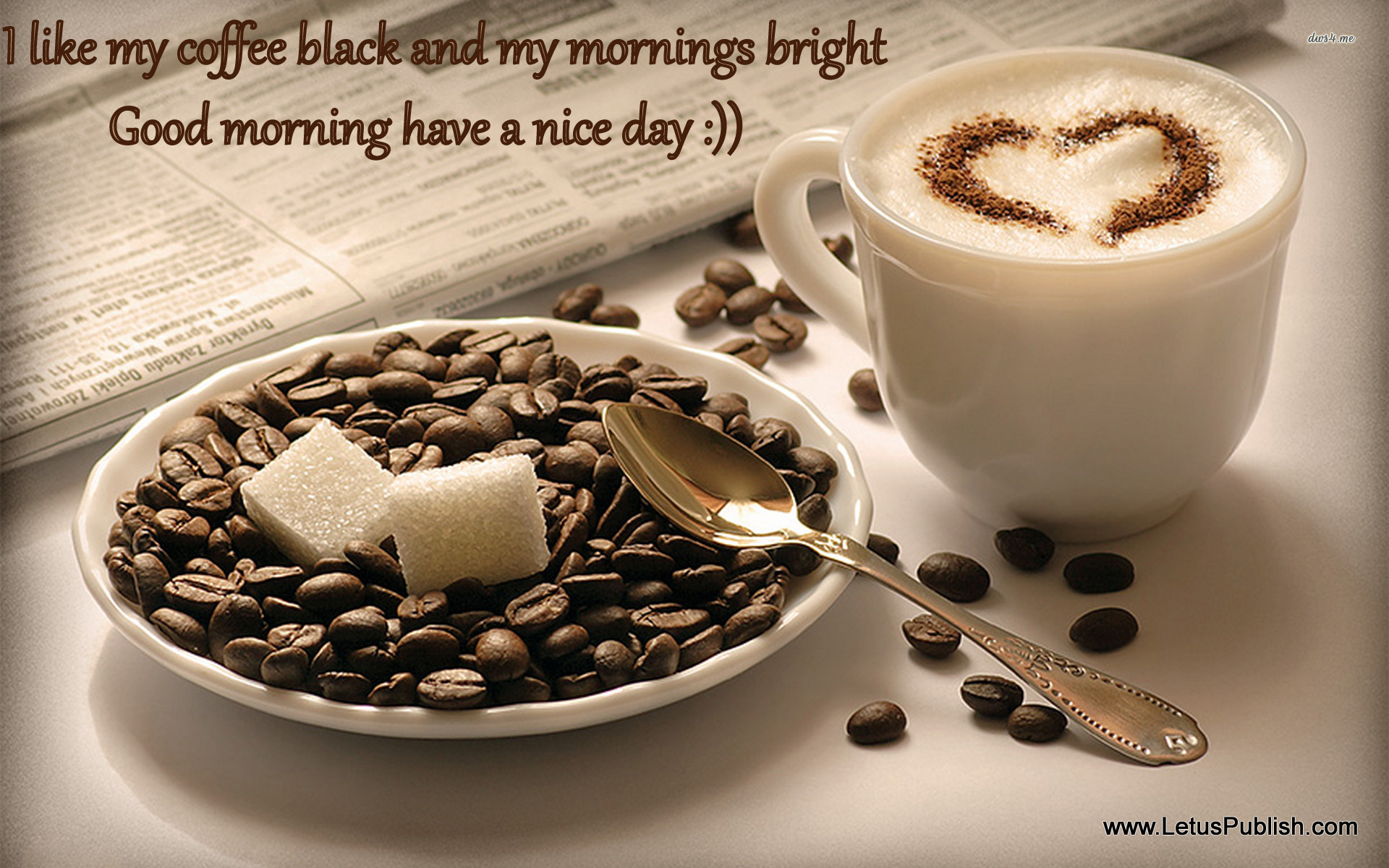 Morning coffee wallpaper with quotes