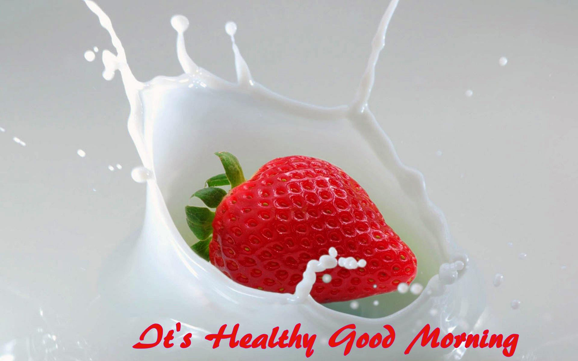 Strawberry Healthy Good Morning HD Wallpaper