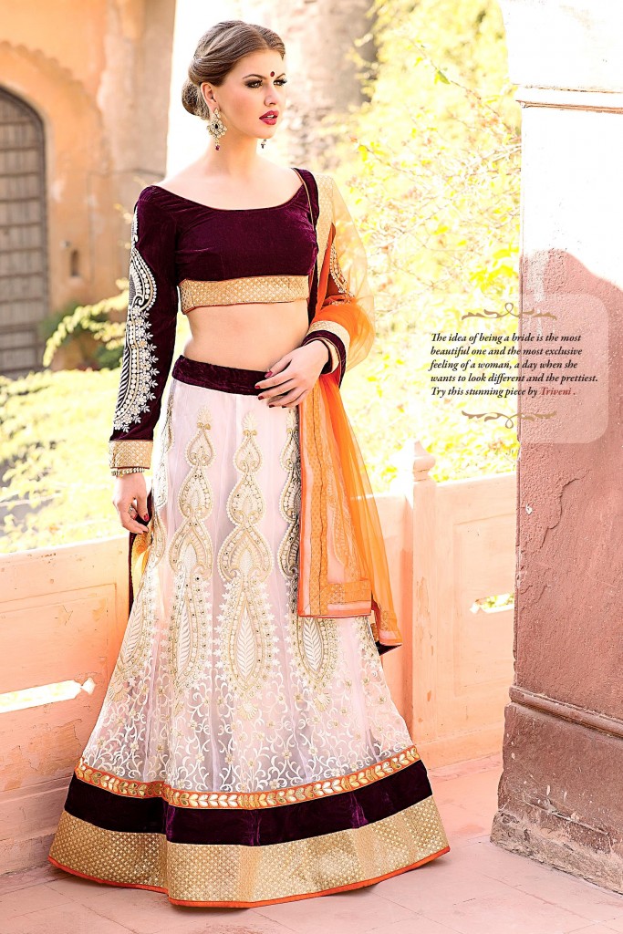 Exclusive Designer Lehenga Collections White Treveni