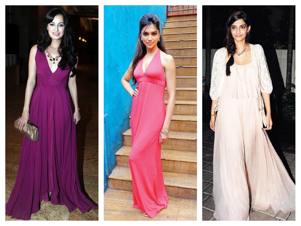 Deepika, Dia and Sonam Kapoor In Maxi Dress