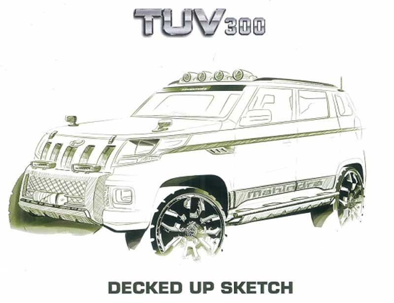 Mahindra-TUV300 - Decked Up Sketch Mahindra-TUV300-SUV-2-G