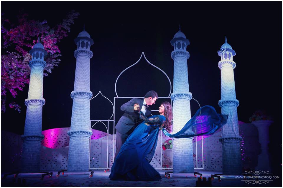 Couple poses for wedding photography