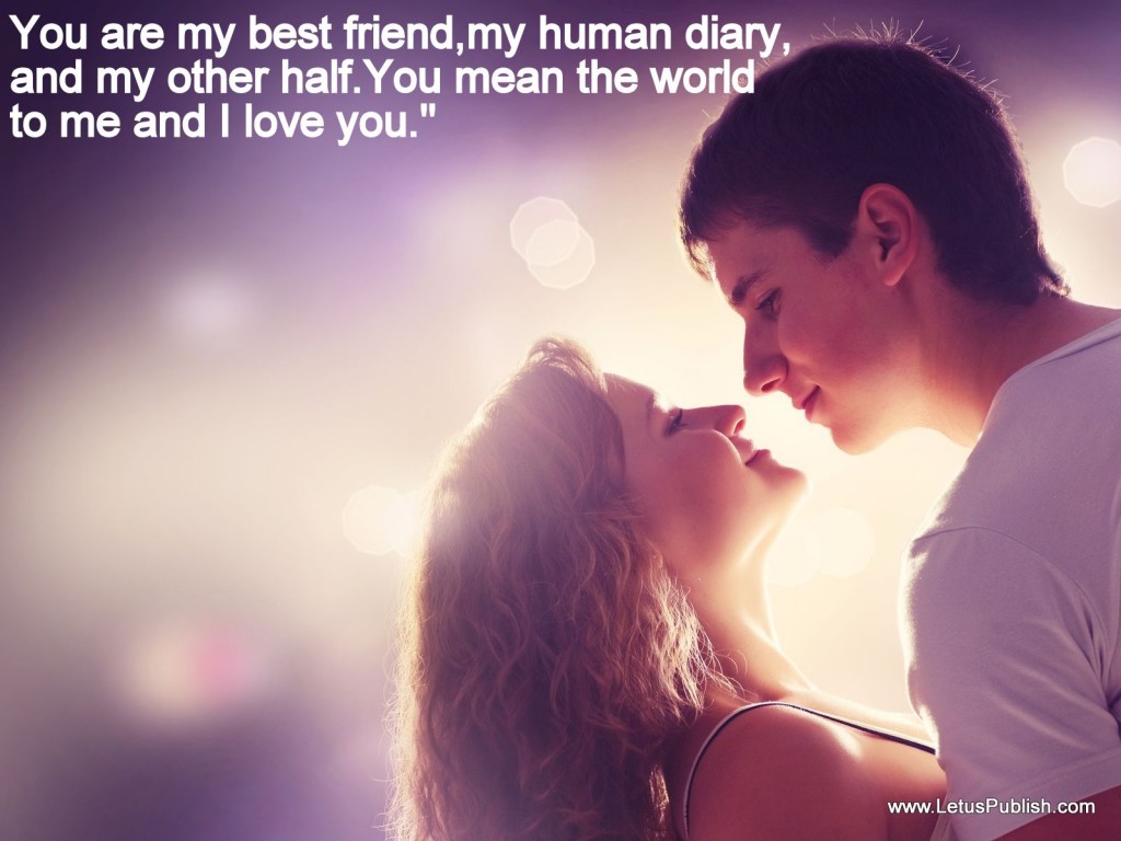 Sweet love couples HD wallpaper with quotes