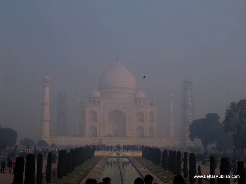 Taj Mahal In Foggy Early Morning