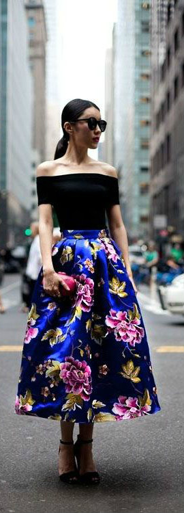 With midi skirt