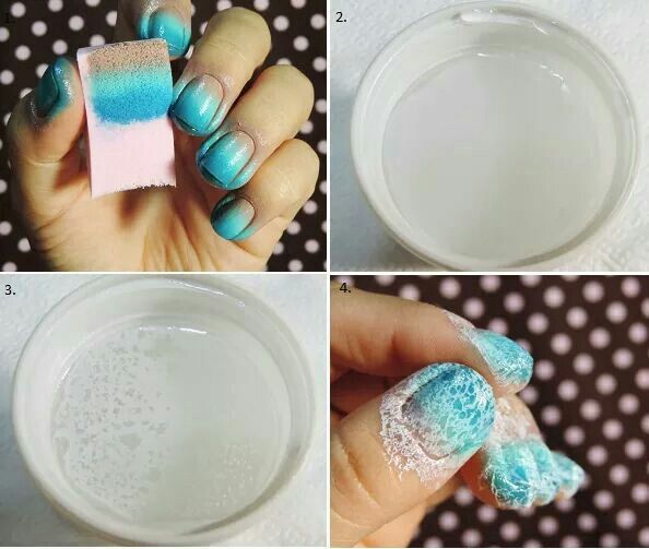 Beach wave nail art