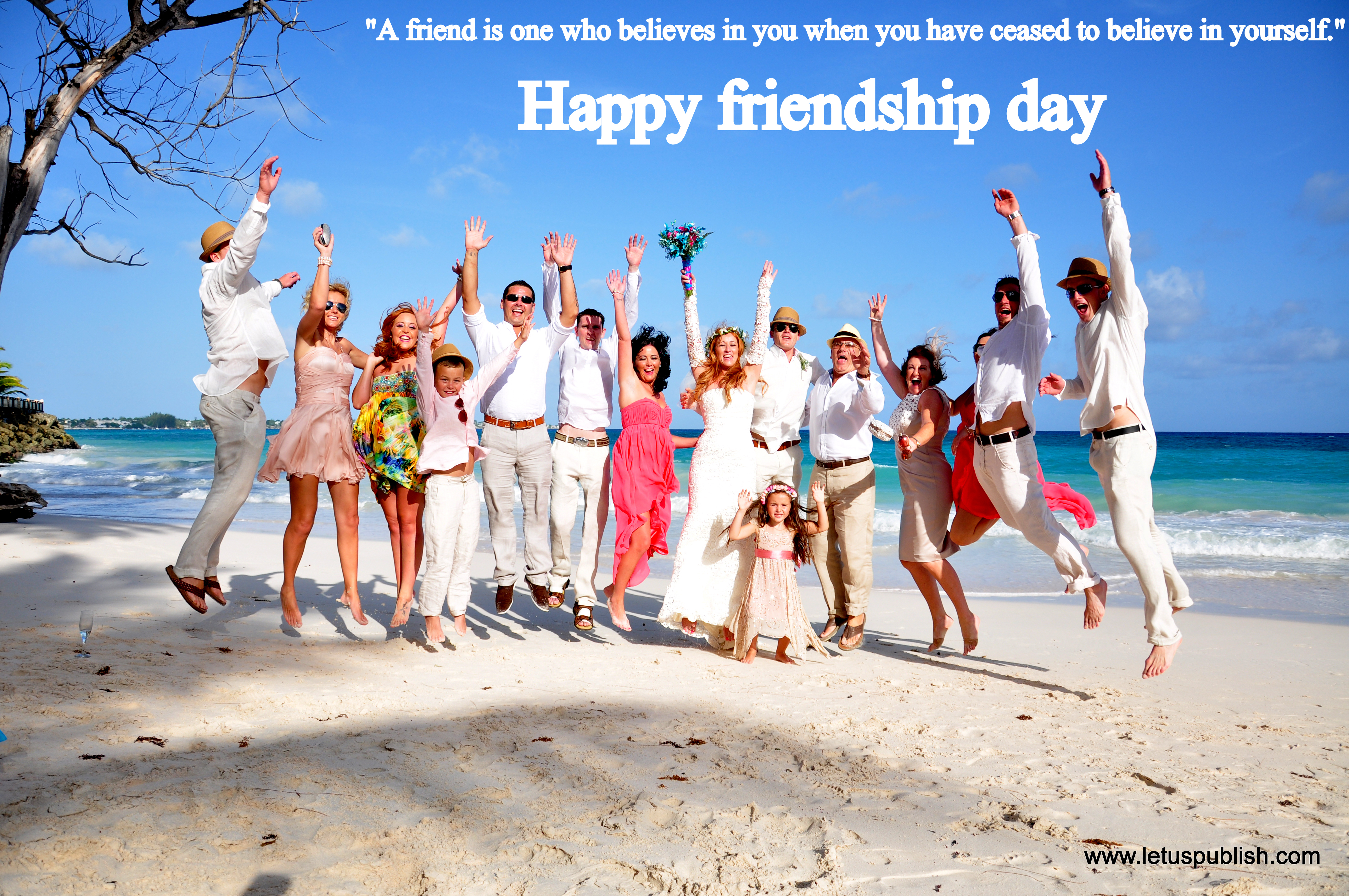 Happy friendship day free download beach wallpaper