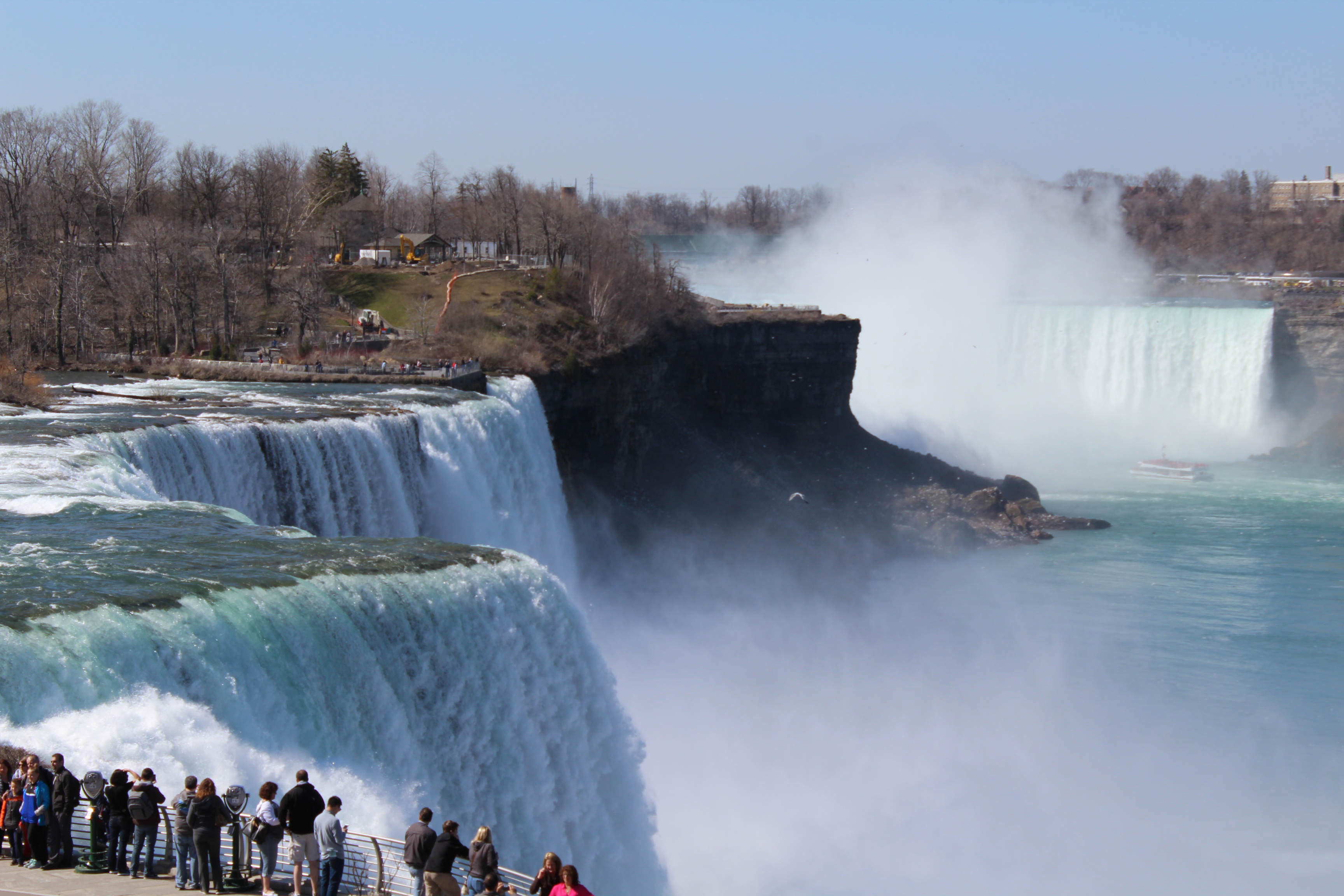 View of Niagara Falls from the Maid of the Mist boarding platform