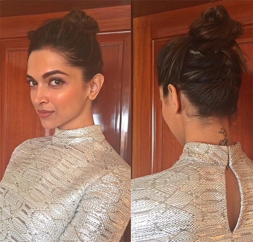 Deepika Padukone's top knot hairstyle