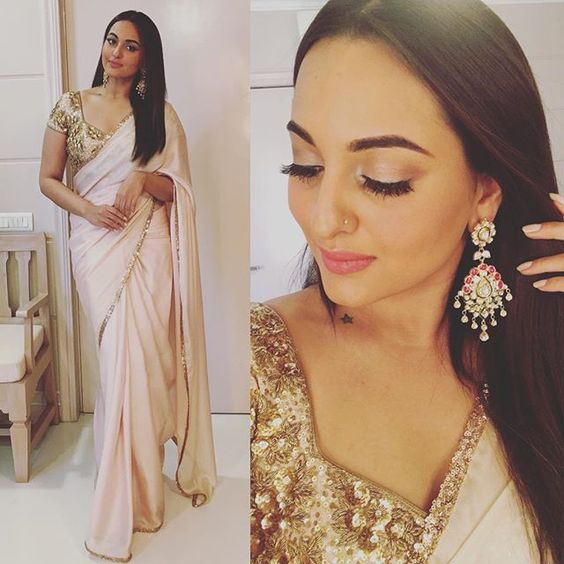 Sonakshi Sinha in saree - Apple body shape