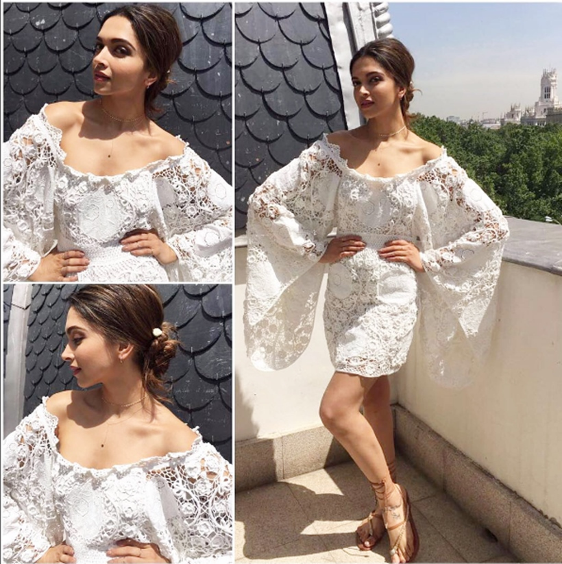 Deepika at IIFA 2016 in bell sleeves off shoulder outfit